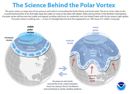 A Graphic from NOAA explaining a Polar Vortex