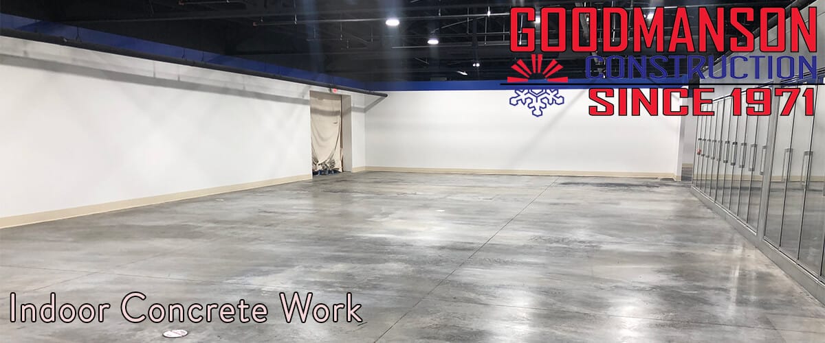 Shuang Hur Completed Commercial Construction Concrete project. Finished concrete shop floor.